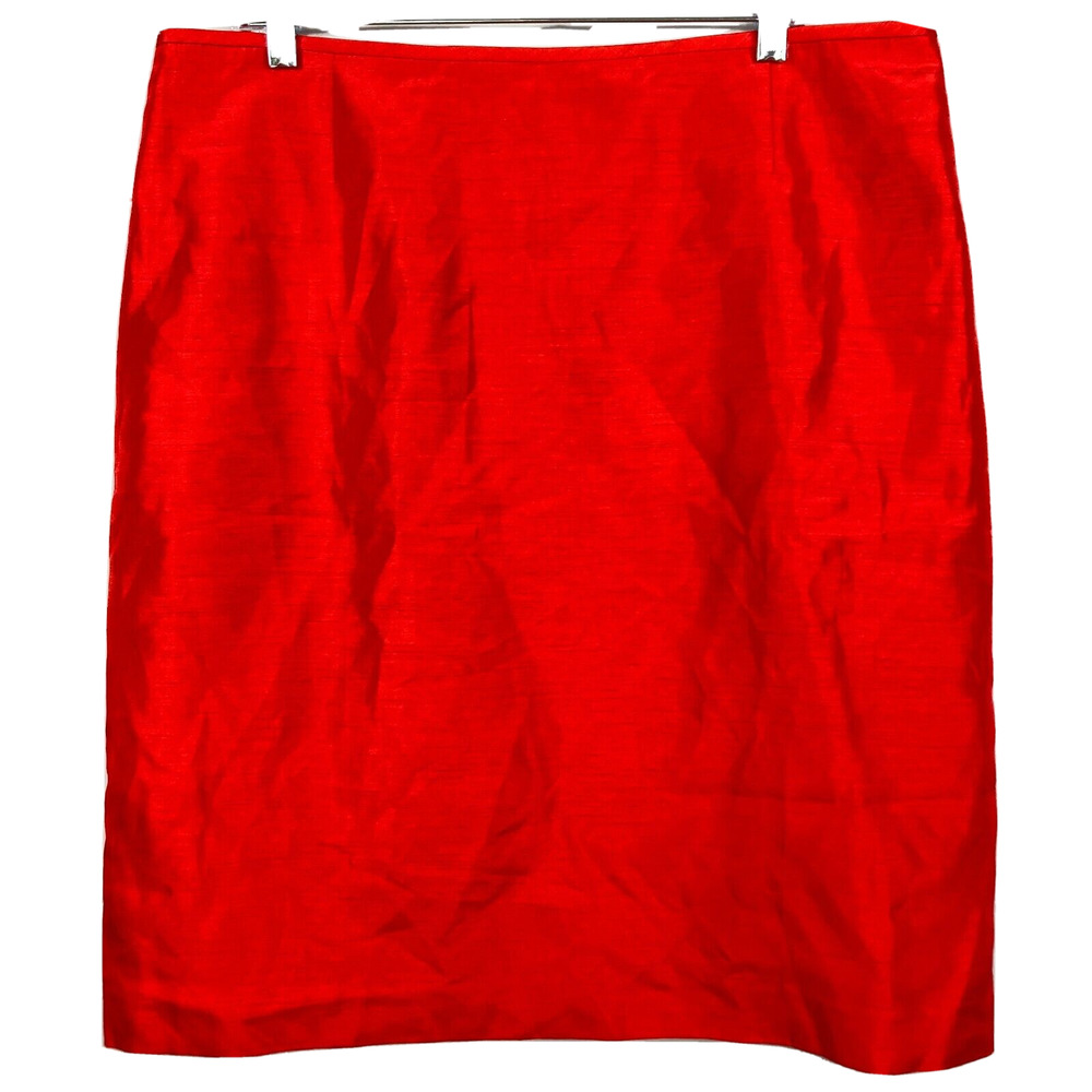 NWT Preston & York Skirt Womens Sz 16 Orange Classic Knee Length Lined